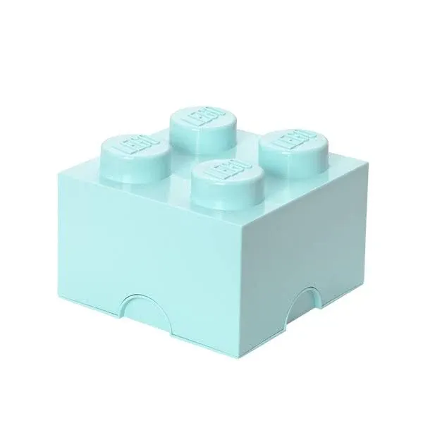 LEGO Brick Drawer, 4 Knobs, 1 Drawer, Stackable Storage Box, Mint Green