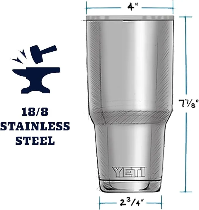 YETI Rambler 30 oz Tumbler, Stainless Steel, Vacuum Insulated with MagSlider Lid, King Crab 