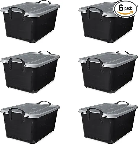 Life Story 55 Quart Stackable Closet & Storage Box Containers (6 Pack)