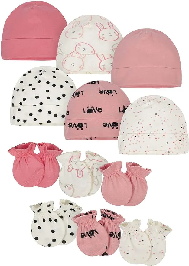 Onesies Brand Unisex Baby 12-Piece Cap and Mitten Set, Pink Bunny, 0-6 Months USOnesies Brand Unisex Baby 12-Piece Cap and Mitten Set, Pink Bunny, 0-6 Months US