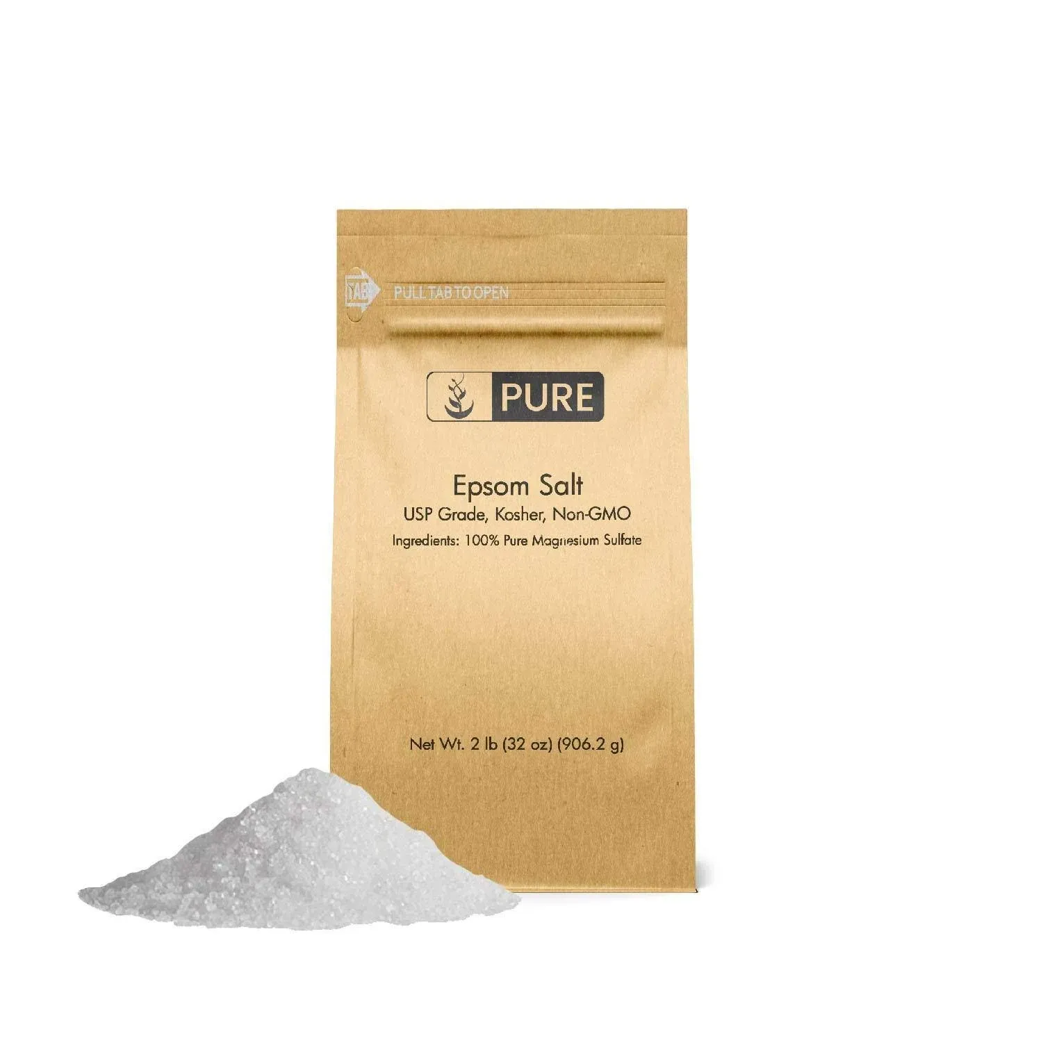 Epsom Salt 2 lb Pure Magnesium Sulfate Food Grade Soaking Solution.