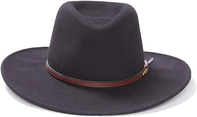 Stetson Bozeman Black Wool Crushable Cowboy Western Hat - Medium