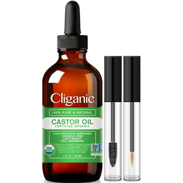 Cliganic 100% Pure & Natural Castor Oil 8 Fl Oz (240 ml)