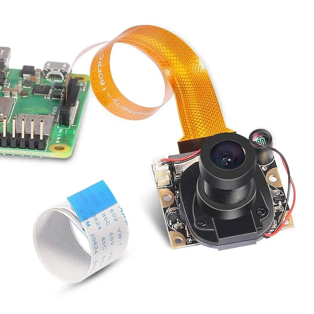 for Raspberry Pi 3 Model B+ Camera Module Automatic Ir-cut Switching Day/Night Vision Video Webcam Adjustable Focus 5MP OV5647 Sensor 1080p HD for