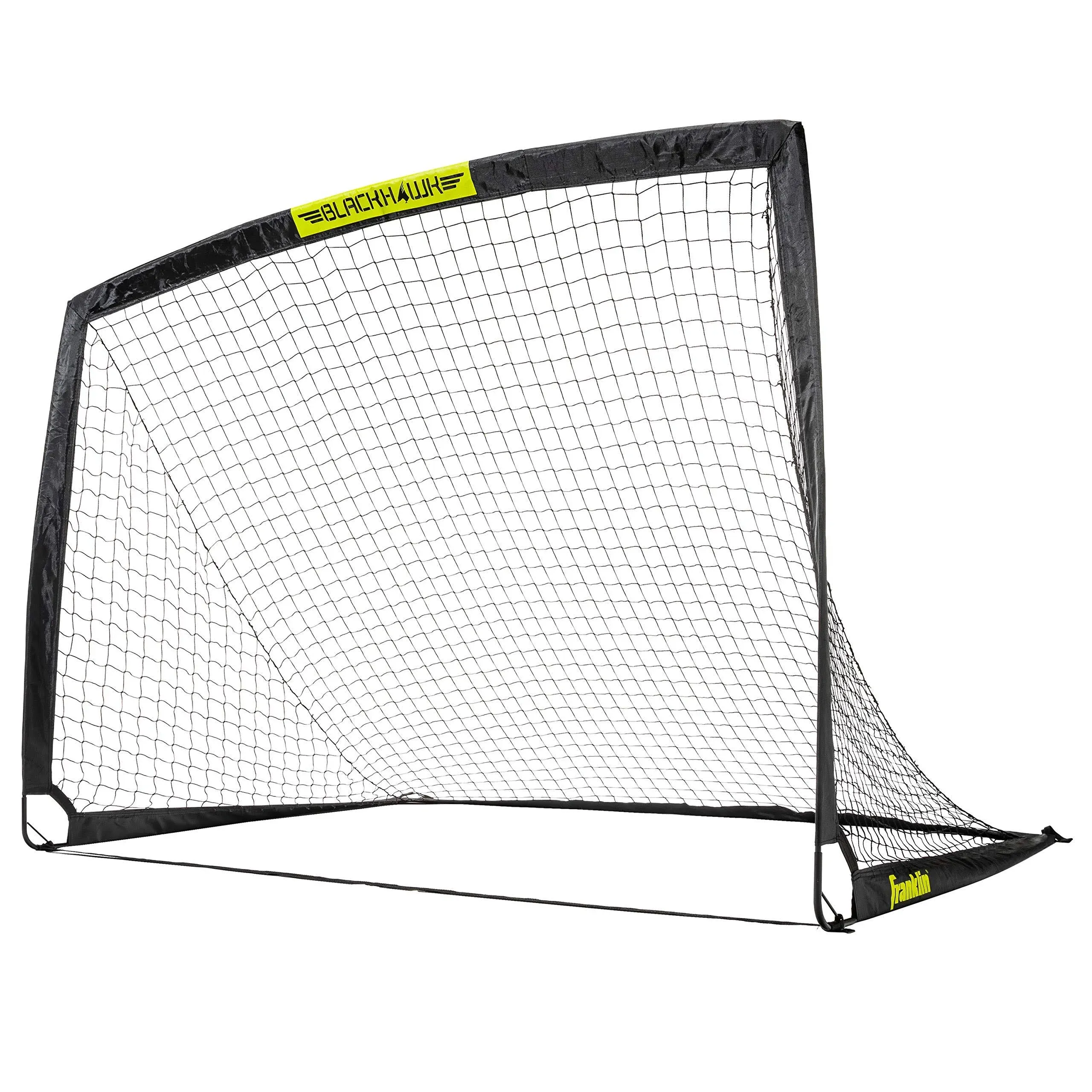 Franklin Sports Blackhawk Backyard Soccer Goal - Portable Kids Soccer Net - Pop Up Folding Indoor + Outdoor Goals - 9' x 5'6" - Optic YellowFranklin Sports Blackhawk Backyard Soccer Goal - Portable Kids Soccer Net - Pop Up Folding Indoor + Outdoor Goals 