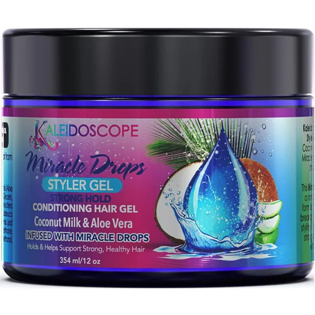 Kaleidoscope Miracle Drops Styling Gel | Strong Hold | Conditioning Hair Gel 12 fl oz