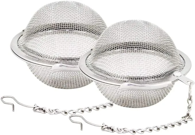 Fu Store 2pcs Stainless Steel Mesh Tea Ball 5.3cm Tea Infuser Strainers 