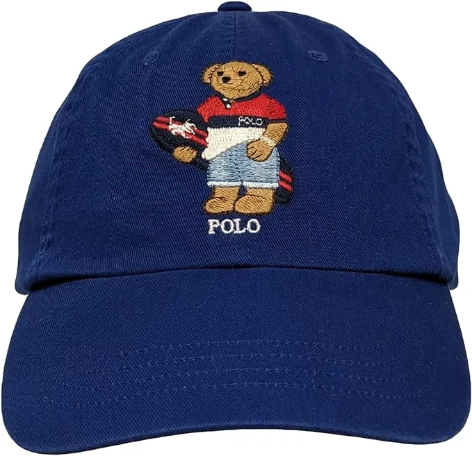 Ralph Lauren POLO Bear Surfboard logo Baseball Cap Hat Royal Blue NWT One Size