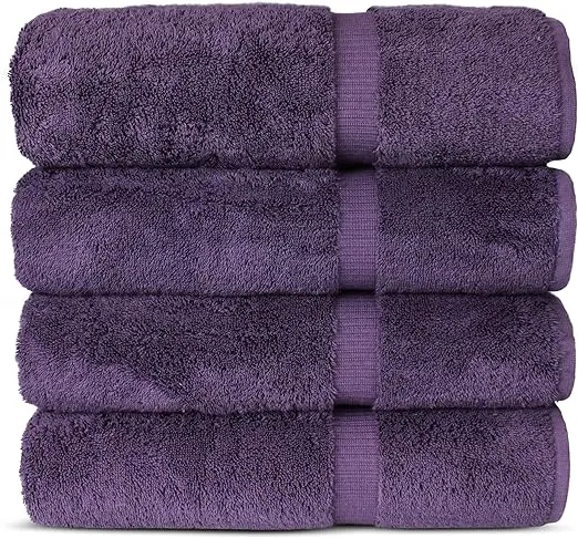 Bare Cotton Luxury Hotel Spa Towel Turkish Cotton Bath Towels, Set of 4 - Pink