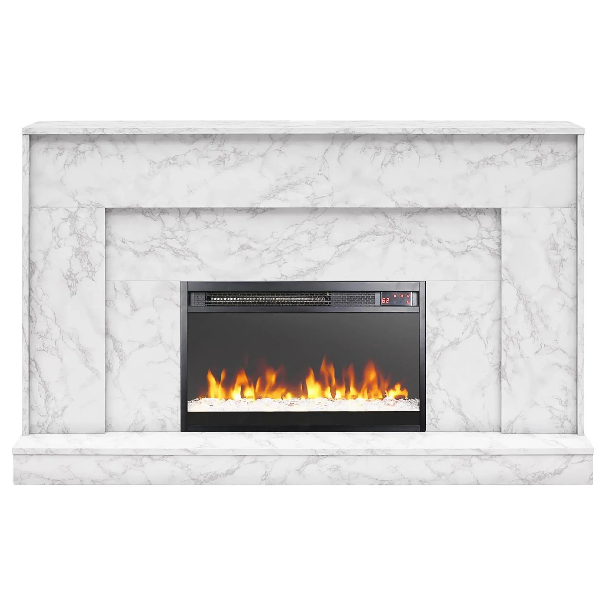 CosmoLiving by Cosmopolitan Liberty Mantel Fireplace, White Marble