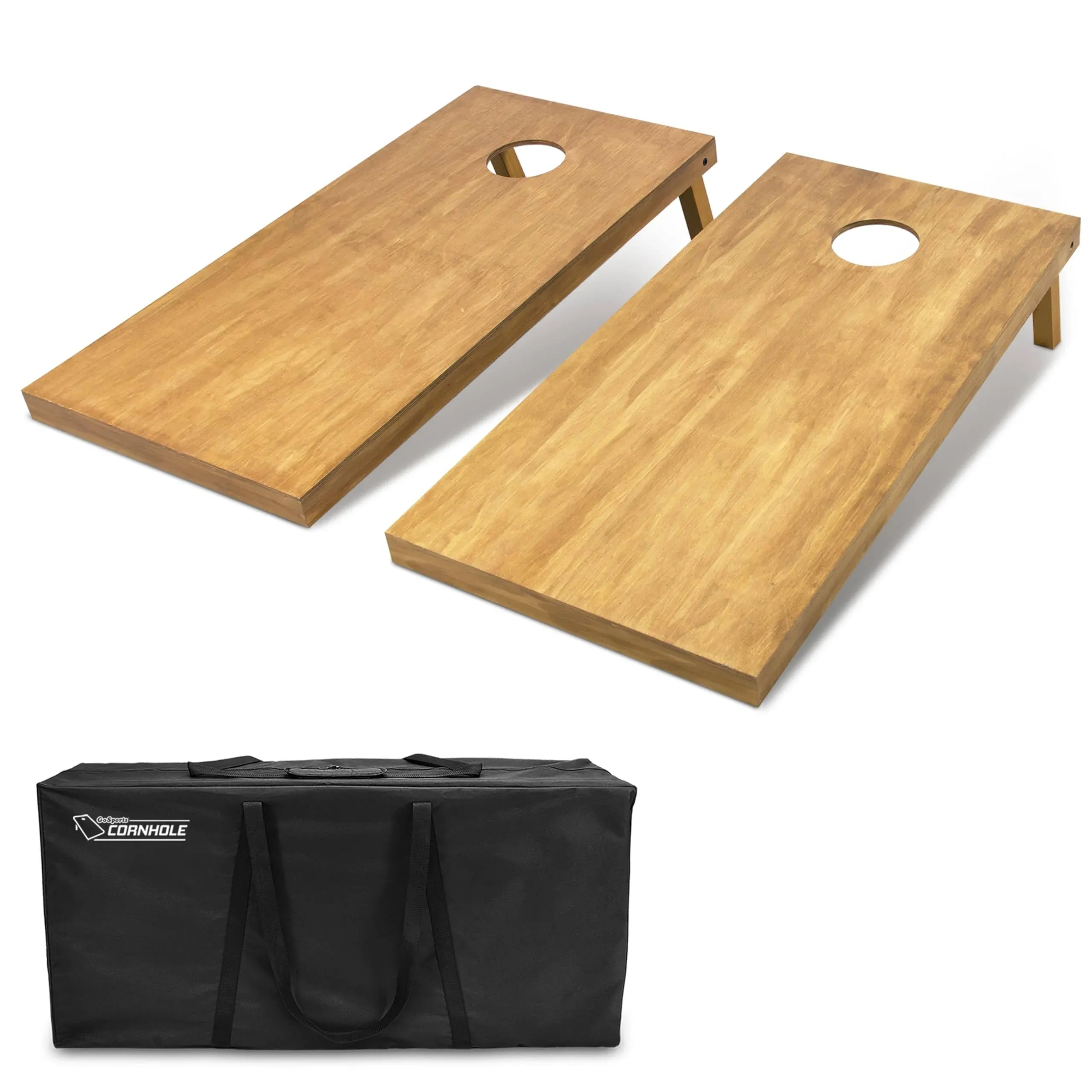 GoSports 4feet-2feet Regulation Size Wooden Cornhole Boards Set