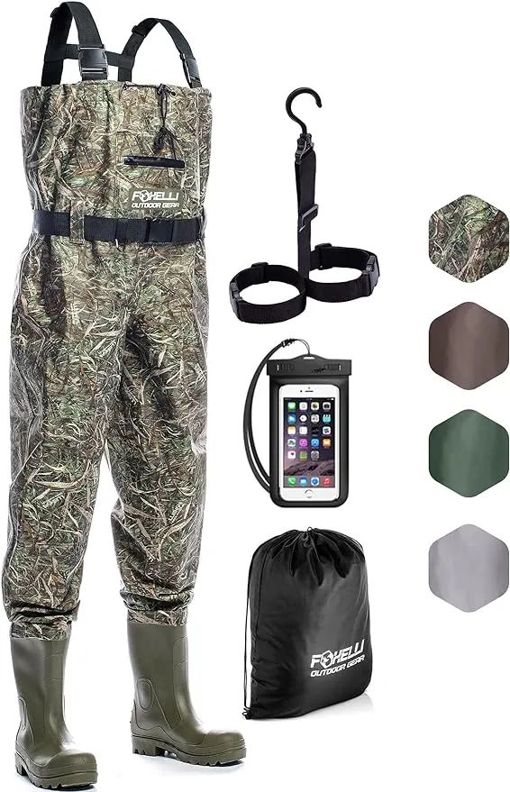 Foxelli Chest Waders – Camo Hunting & Fishing Waders for Men & Women with Boots ...