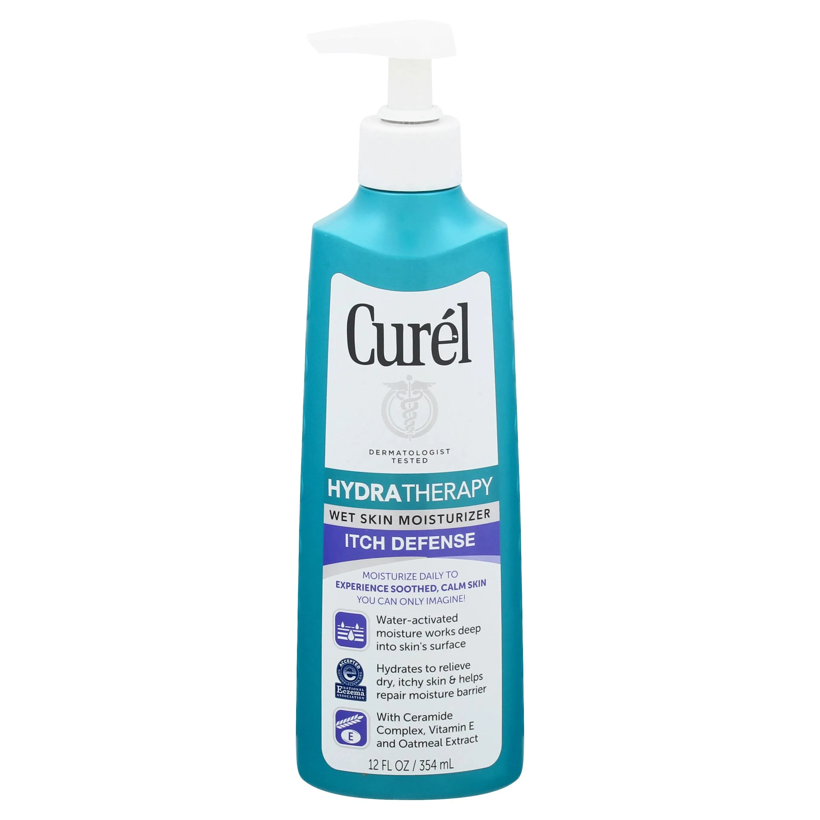 Curel Hydra Therapy Wet Skin Moisturizer, Itch Defense - 12 fl oz