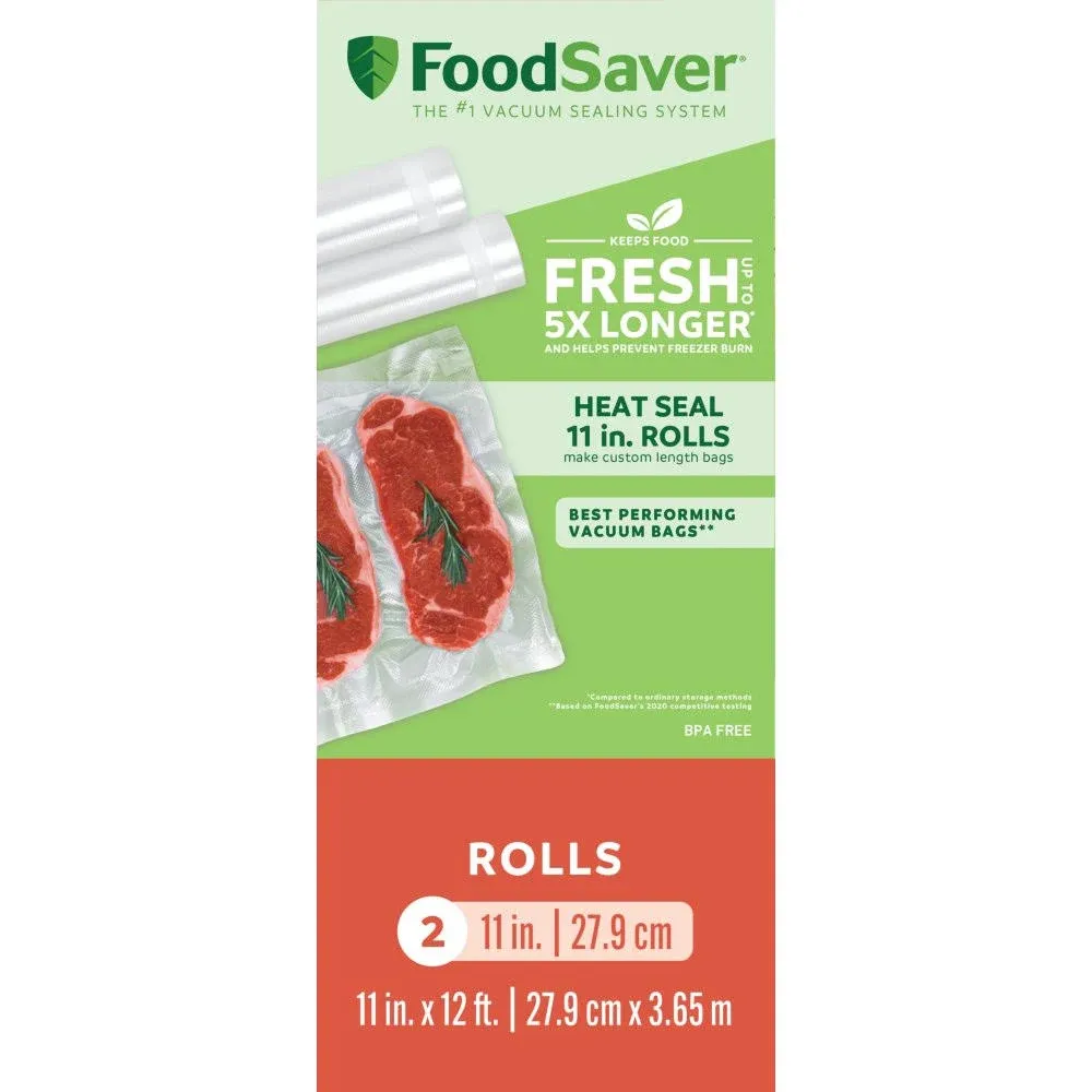 Foodsaver 11" x 12' Vacuum Seal Roll, 2 Pack