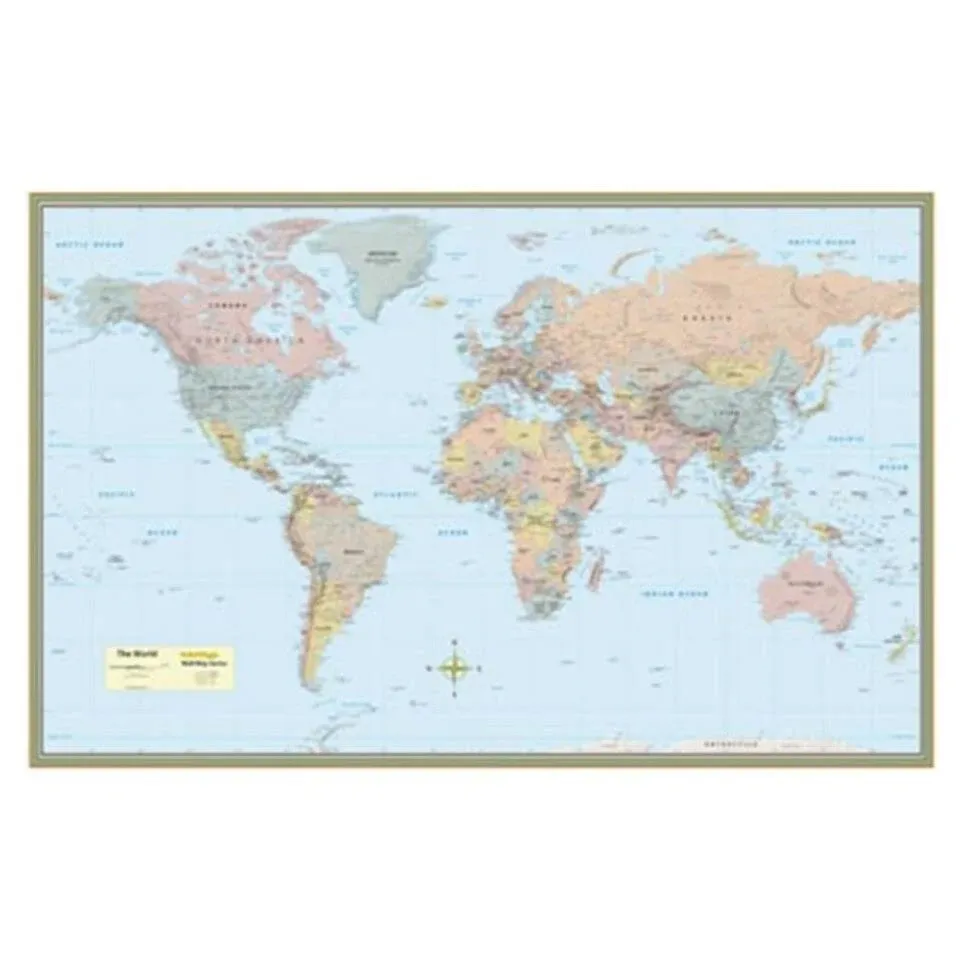 Assorted Publishers Laminated World Map Laminated Poster, 50" x 32" (9781423220831)