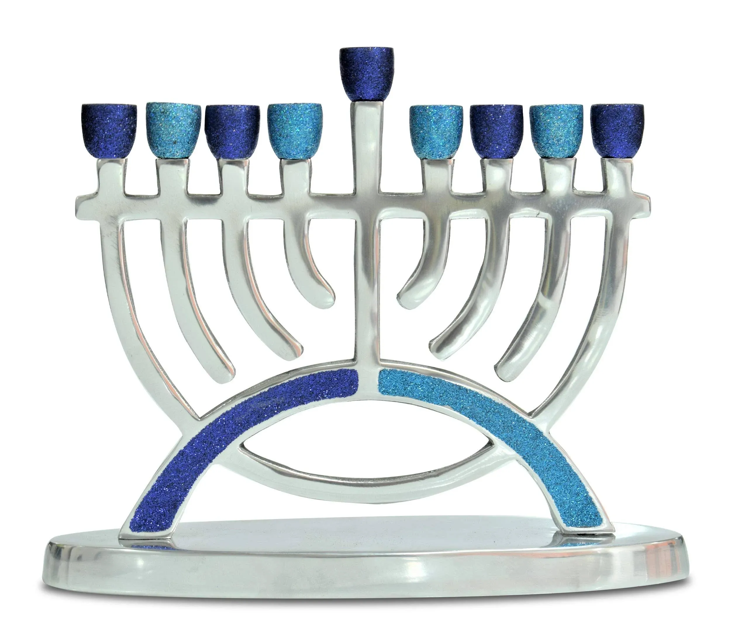 Ner Mitzvah Aluminum Menorah Glitter