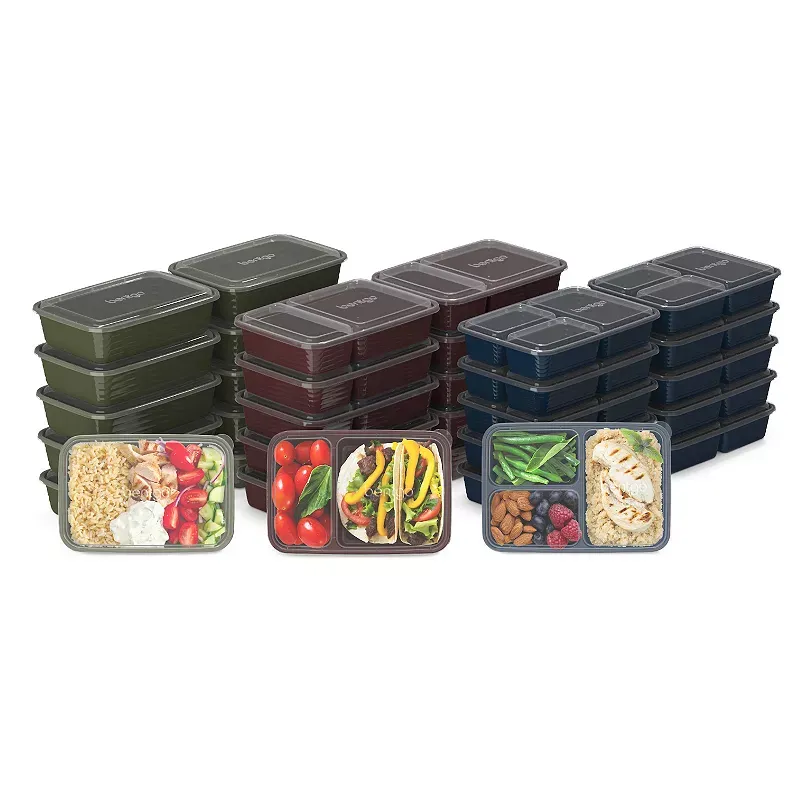 Bentgo Prep Rich Shades Collection 60-Piece Meal Prep Kit, Multi