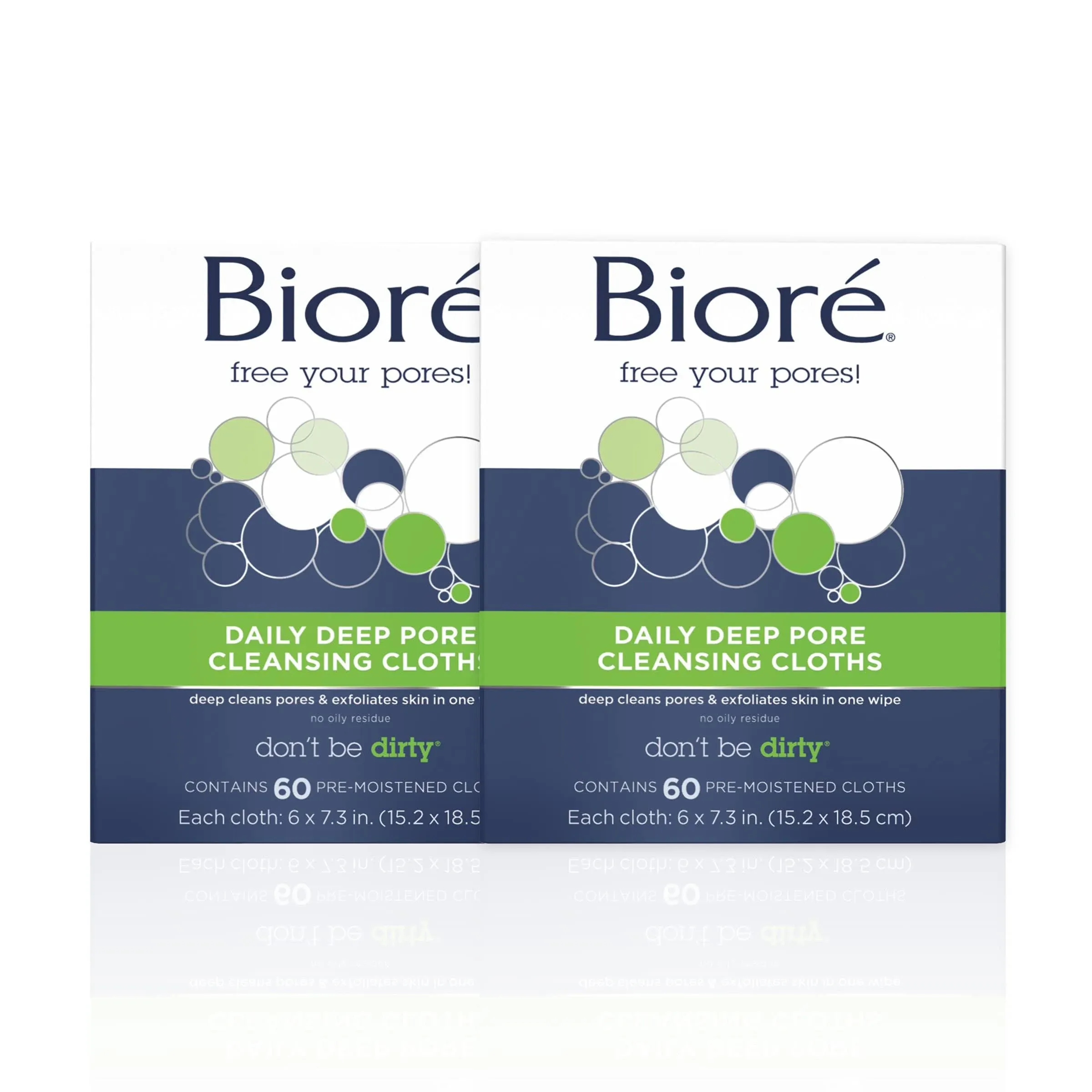 Bioré Daily Make Up Removing Cloths, Facial Cleansing Wipes with Dirt-grabbing ...