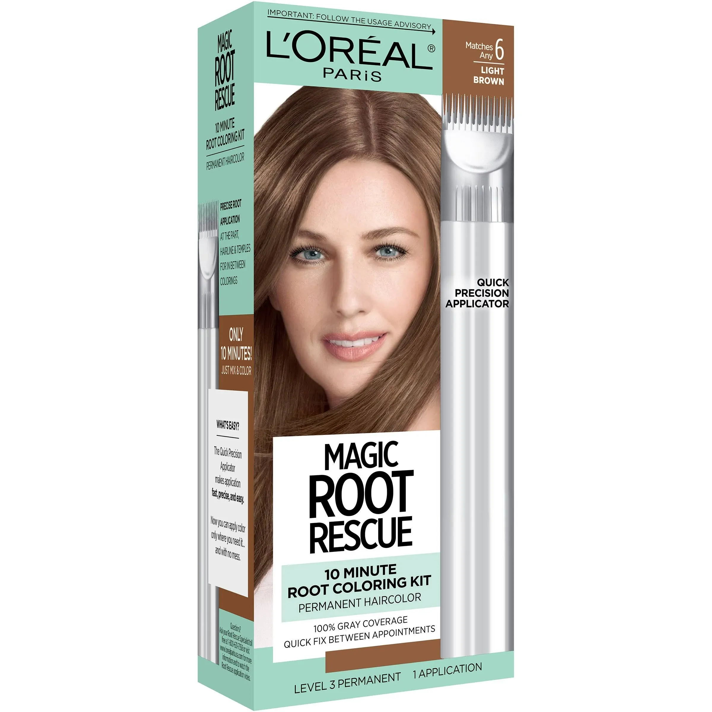 L'Oreal Paris Root Rescue 10-Minute Root Coloring Kit,6 Light Brown