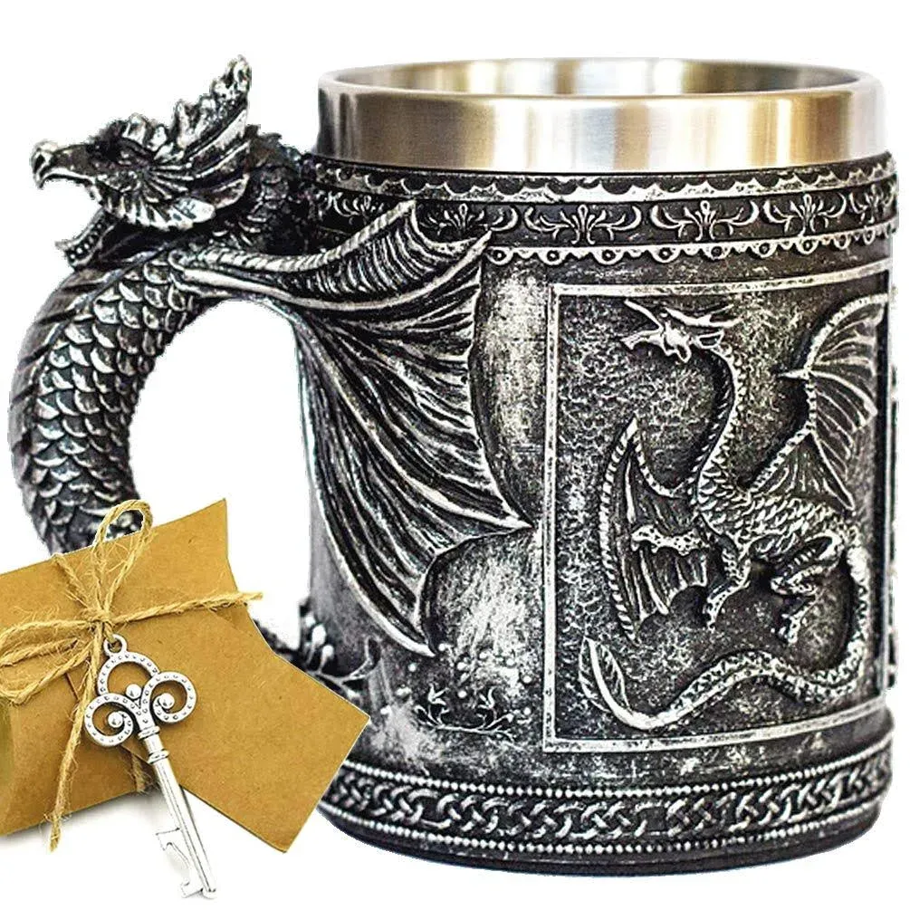 LitLife Medieval Got Dragon D&D Game Mug of Thrones Merchandise Beer Steins ...