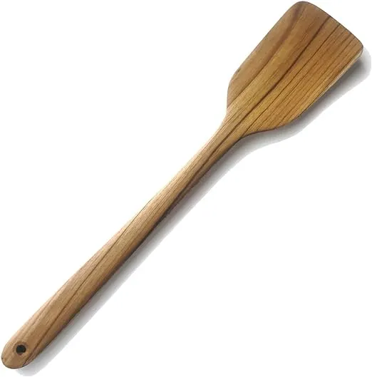 FAAY 18" Teak Large Wooden Spoon Spatula, Heavy Duty Cajun Stir Paddle for Cooking in Big Pot, Handcrafted from Healthy - High Moist Resistance Wood