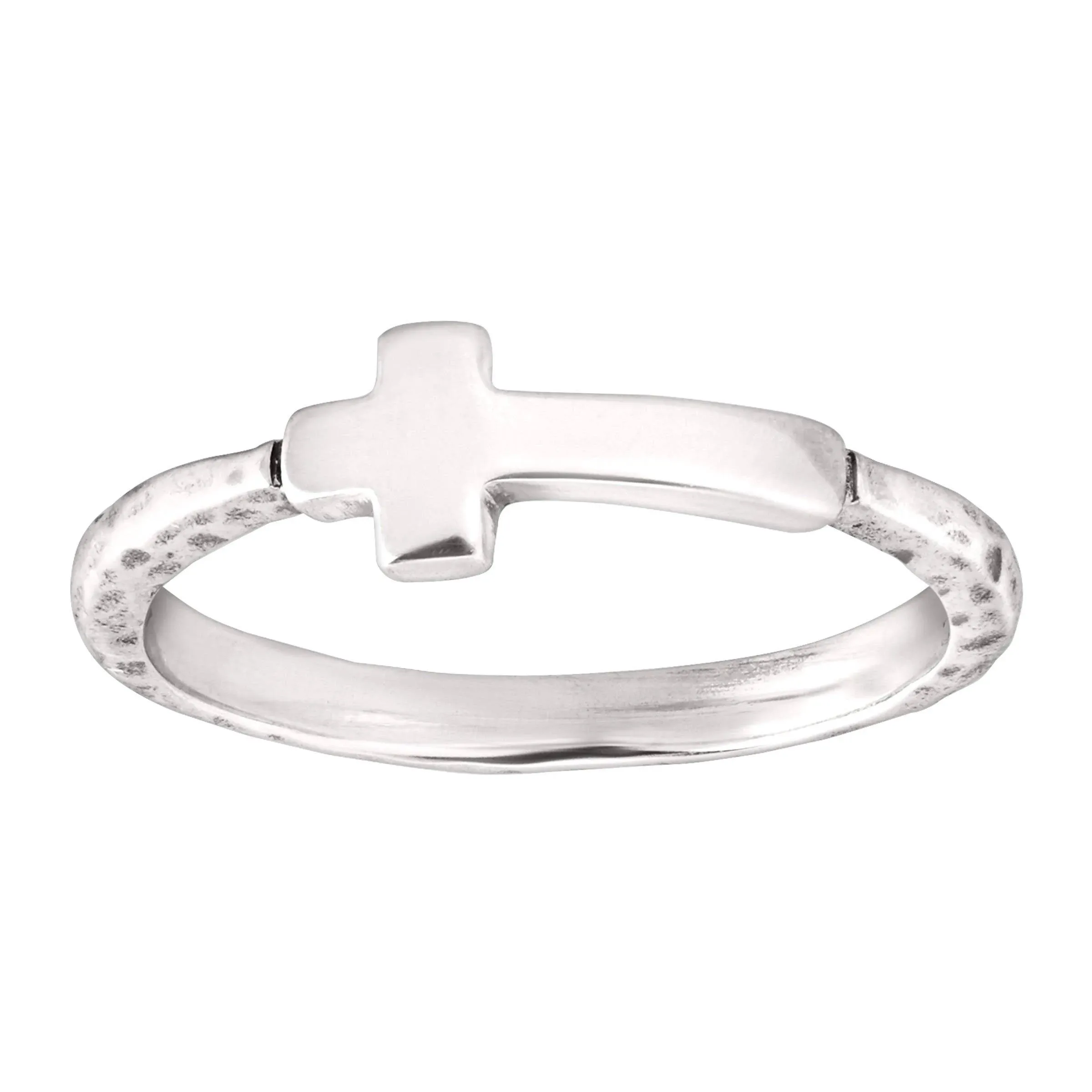 Silpada Simplex Cross Horizontal Cross Textured Ring in Sterling Silver, Size 8 ...