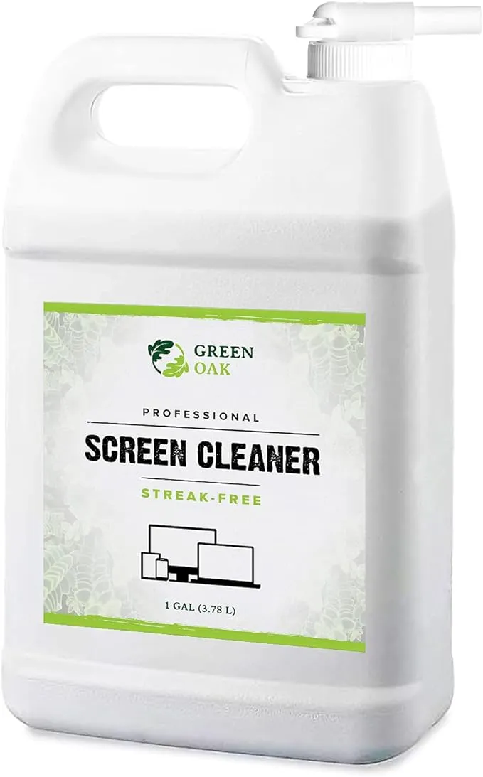 Green Oak Screen Cleaner Refill Professional Screen Cleaner Spray - Best for LCD & LED TV, Tablet, Computer Monitor, Phone - Safely Cleans Fingerprints, Dust, Oil (1 Gallon)