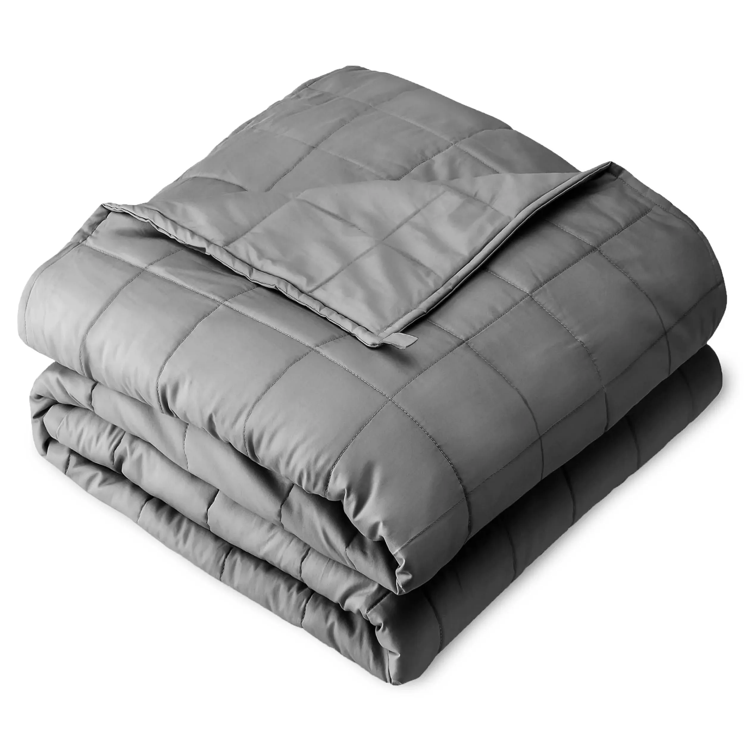 15 lb 48" x 72" Light Grey Cotton Weighted Blanket by Bare Home