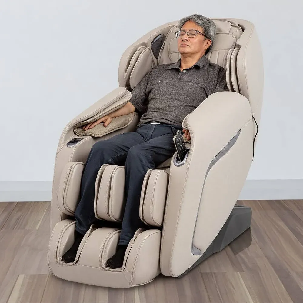 TP Cosmo Massage Chair OsakiTitan Leg Color: Taupe, Fabric: Taupe Faux Leather