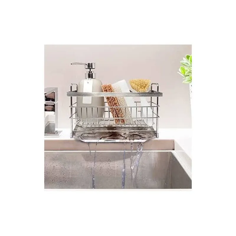 Soon Neat Kitchen Sink Caddy - Kitchen Sink Organizer - Quick Draining, Stainless Steel Tray