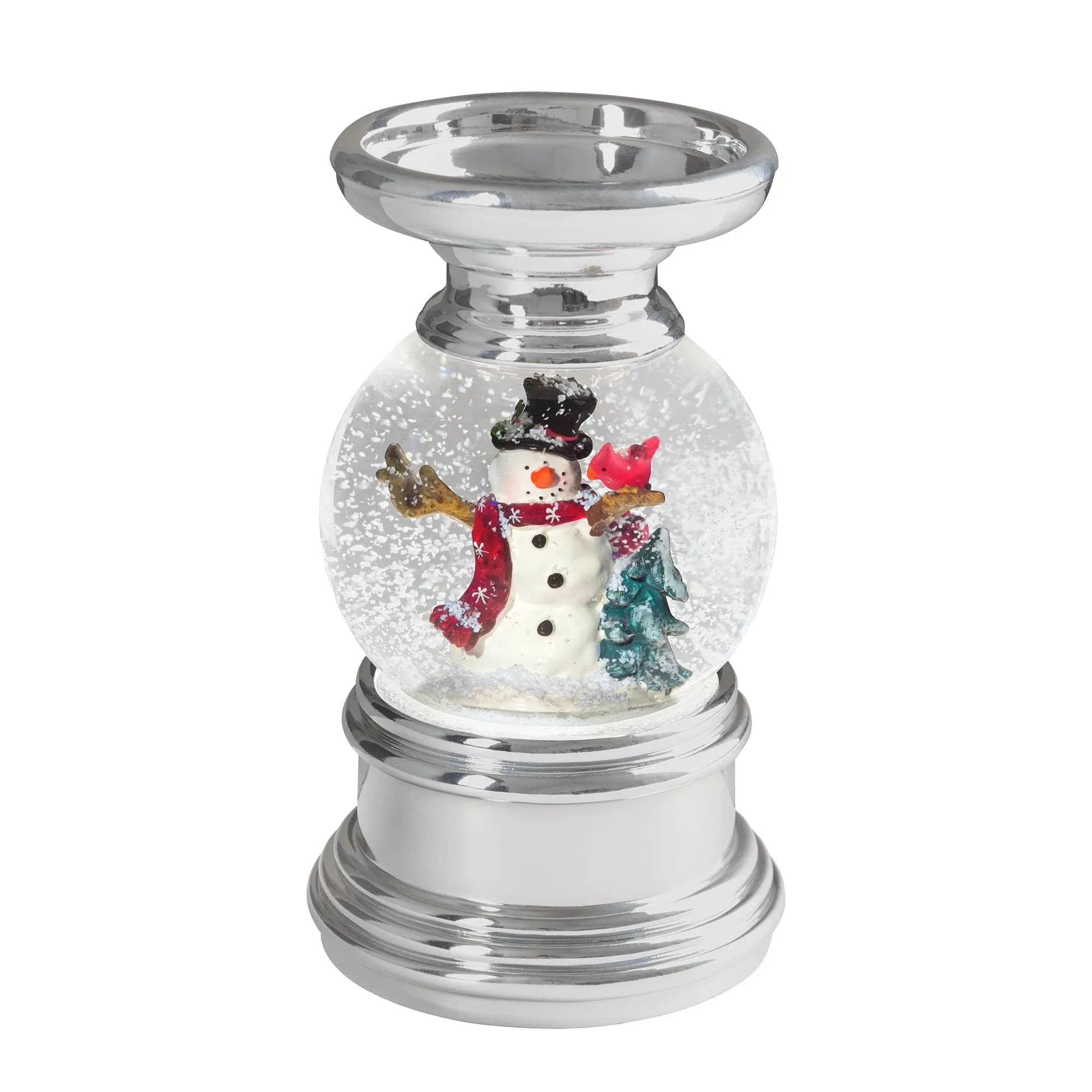 Snowburst Christmas Snow Globe Candle Holder - Snowman