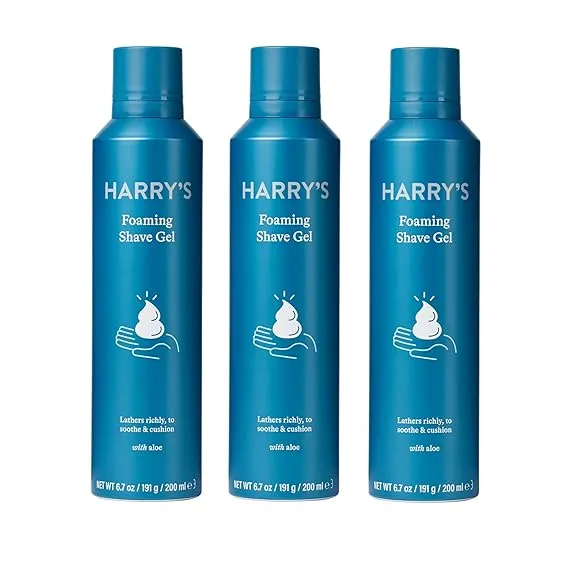 Harry's Gel de afeitado - Gel de afeitar con una fórmula enriquecida con aloe, paquete de 3 (6.7 onzas)