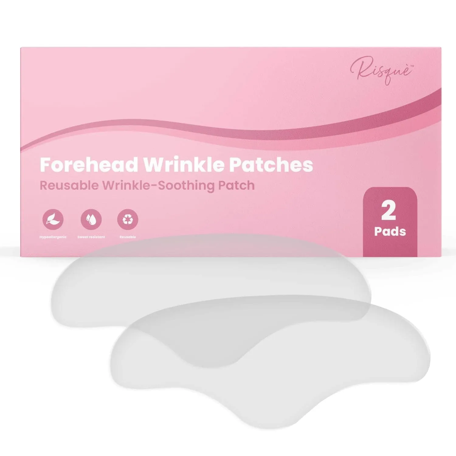 Forehead Wrinkle Patches - Reusable Silicone Patches for Smoothing Forehead Wrinkles & Fine Lines, Hypoallergenic, Overnight Results