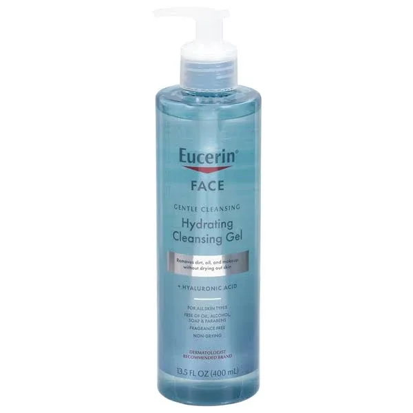 Eucerin Face Gentle Cleansing Hydrating Cleansing Gel, Daily Face Wash 13.5oz