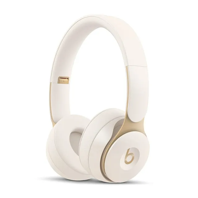 Beats Solo Pro Wireless Noise Cancelling On-Ear Headphones - Apple H1 Headphone Chip, Class 1 Bluetooth, Active Noise Cancelling, Transparency, 22 Hours of Listening Time - Ivory