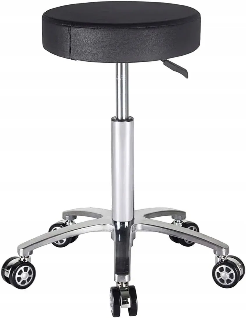 Antlu Rolling Stool Swivel Chair for Office Medical Salon Tattoo Kitchen Massage Work,Adjustable Height Hydraulic Stool with Wheels (Black)