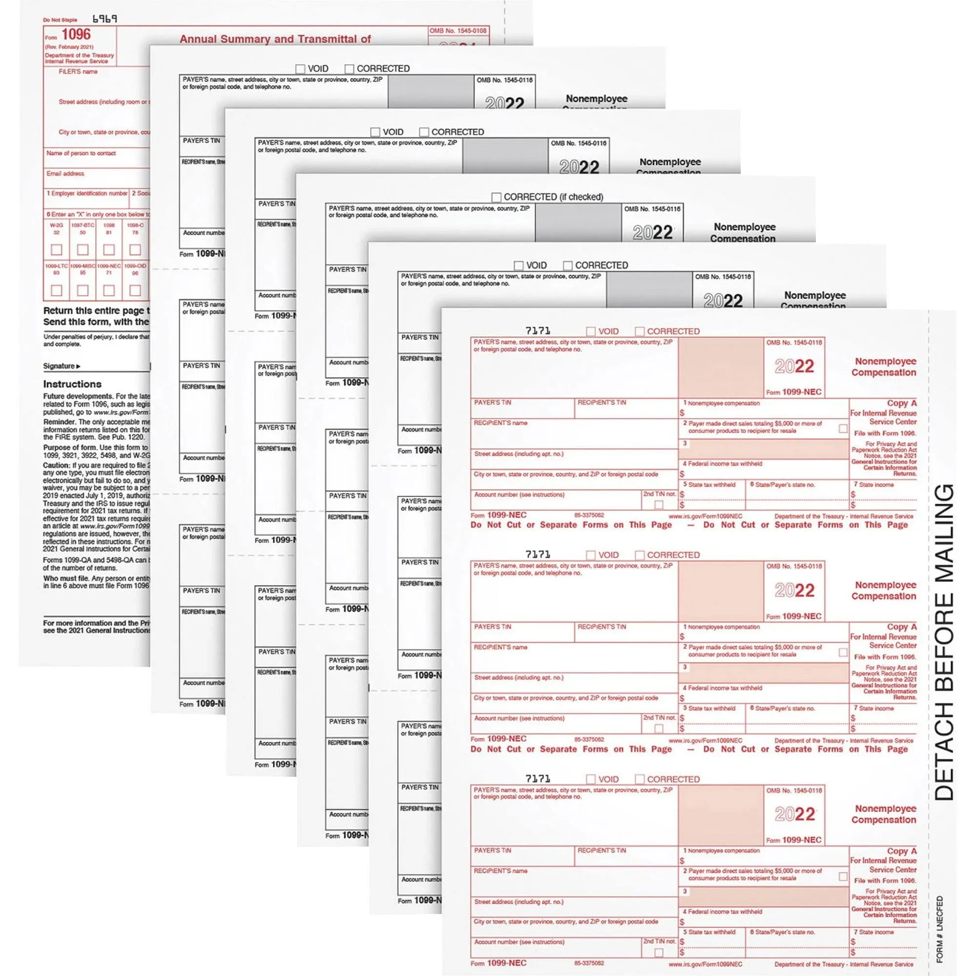 TOPS 5-part 1099- NEC Tax Forms