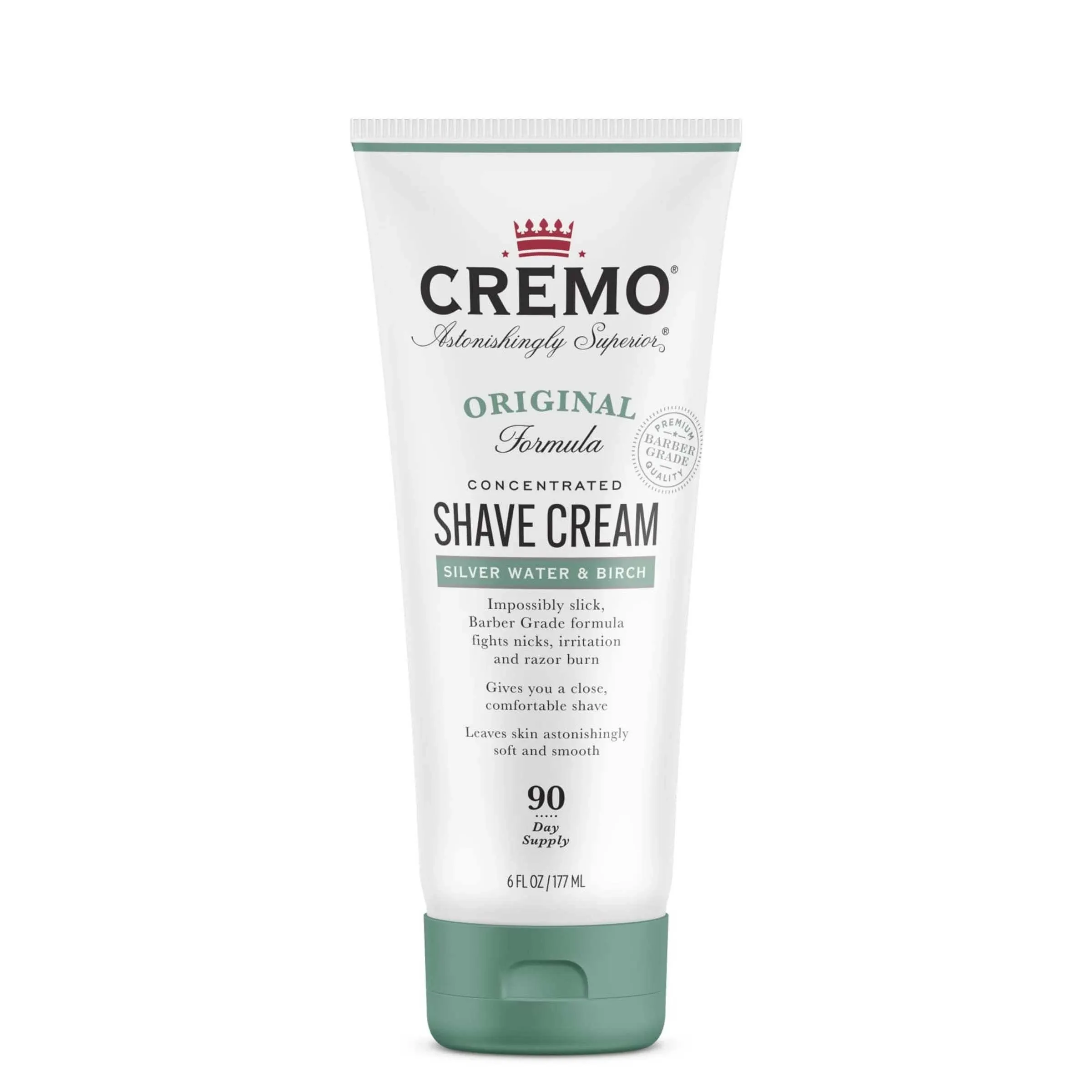 Cremo Astonishingly Superior Shave Cream, Silver Water & Birch - 6 fl oz