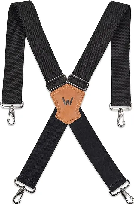 2Inch Men's Heavy Duty Suspenders w/ Hooks For jeans