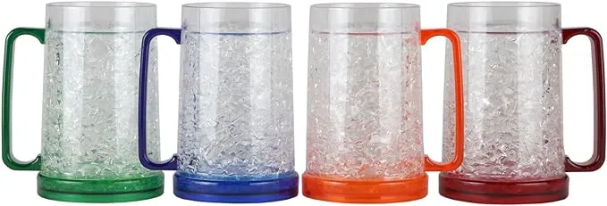 Lily's Home Double Wall Gel-Filled Acrylic Freezer Stein Mugs