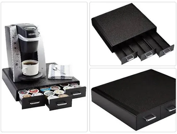 Amazon Basics Coffee Pod Storage Drawer for K-Cup Pods, 36 Pod Capacity, Black