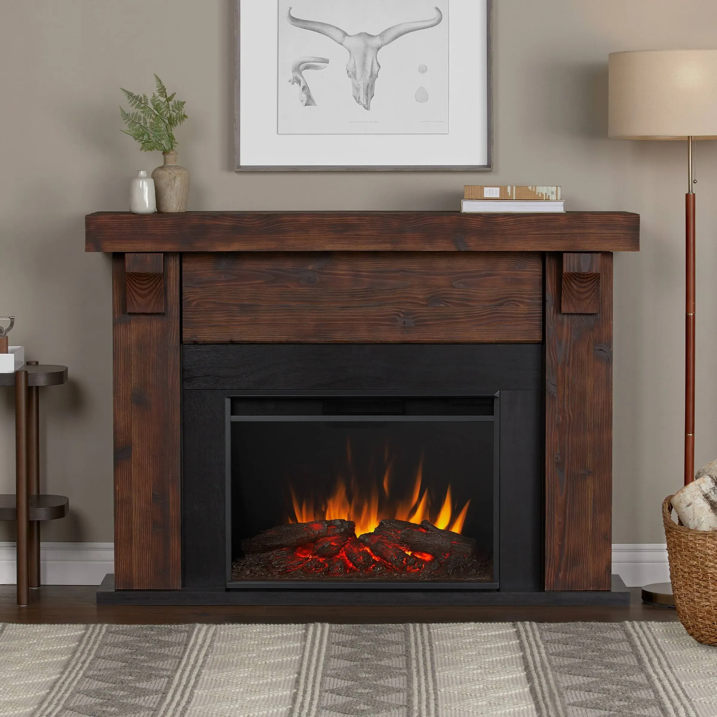 Real Flame Gunnison Grand Electric Fireplace Chestnut Barnwood