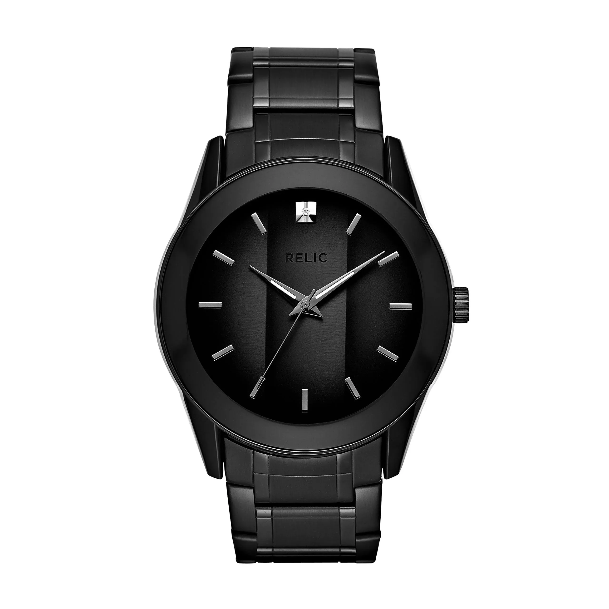 Relic by Fossil Men's Rylan Black Stainless Steel Diamond Accent Watch