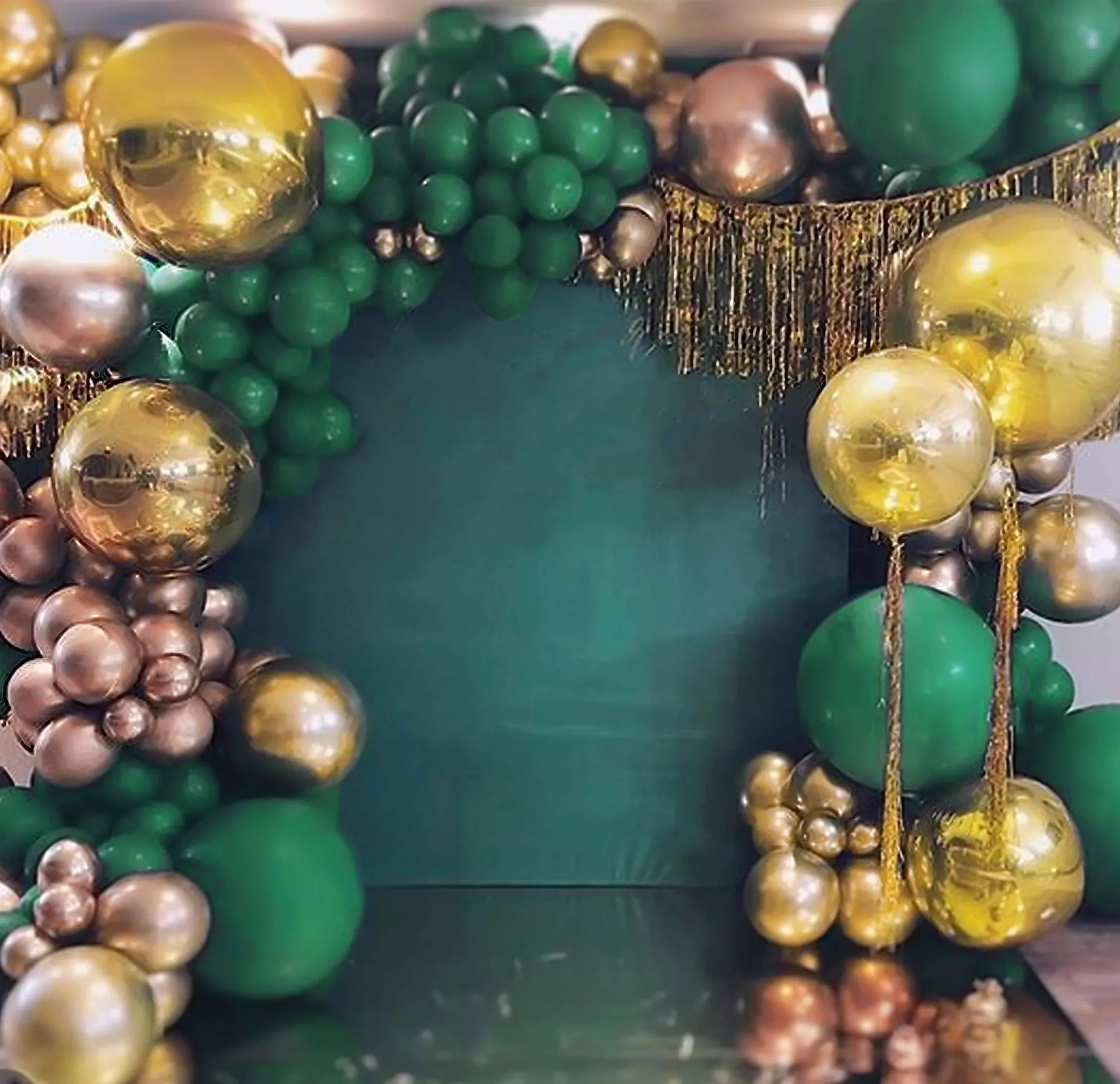 Gold Green Balloon Arch Garland Kit-Dark Green Balloon Metallic Gold Balloon ...