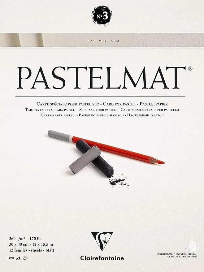 Pastelmat Pad - White, 30 x 40 cm (12-Sheets)