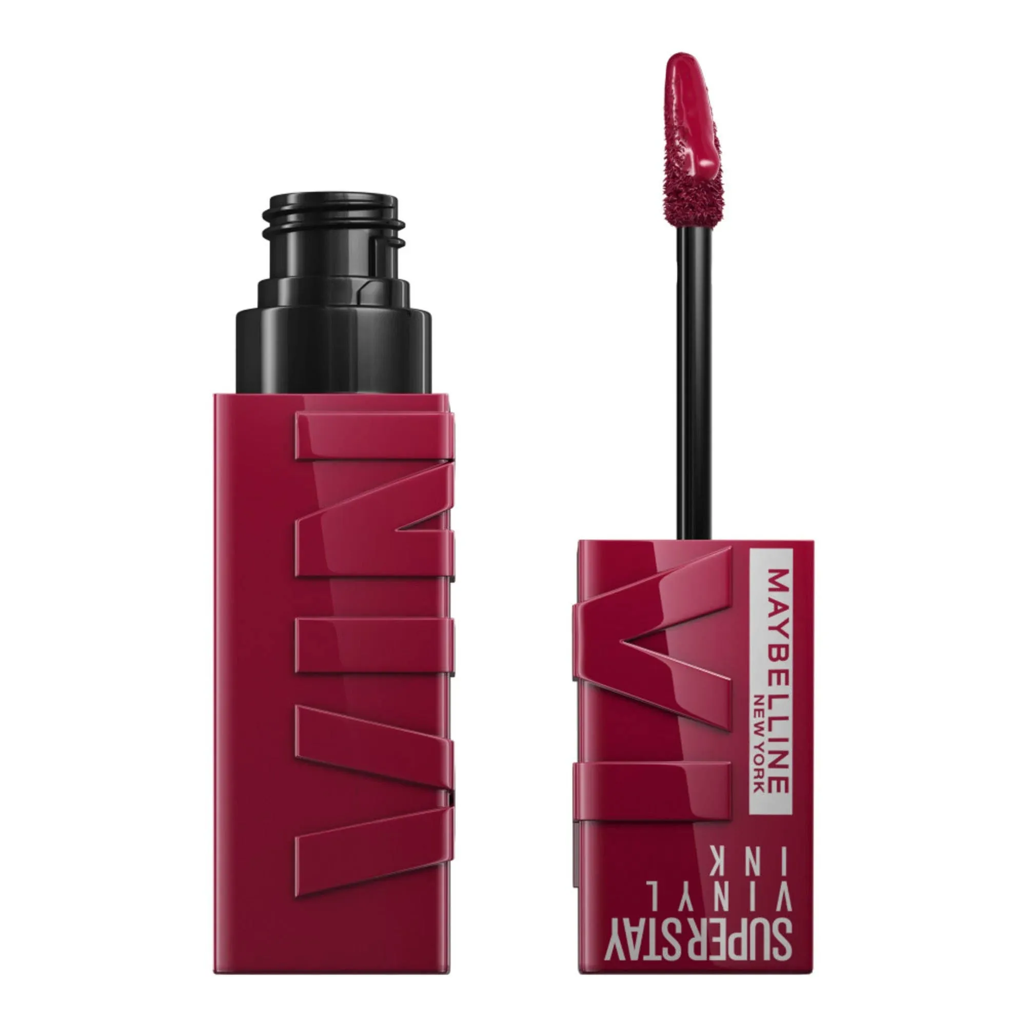 Maybelline Super Stay Vinyl Ink Liquid Lipstick + Lifter Gloss Makeup Bundle, Includes 1 Red Lipstick in Lippy and 1 Pink Lip Gloss in Opal