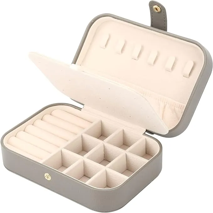 Jewelry Organizer, Small Jewelry Box Mini Jewelry Travel Case Storage and Organizer Portable Jewelry Storage Box/GRAY