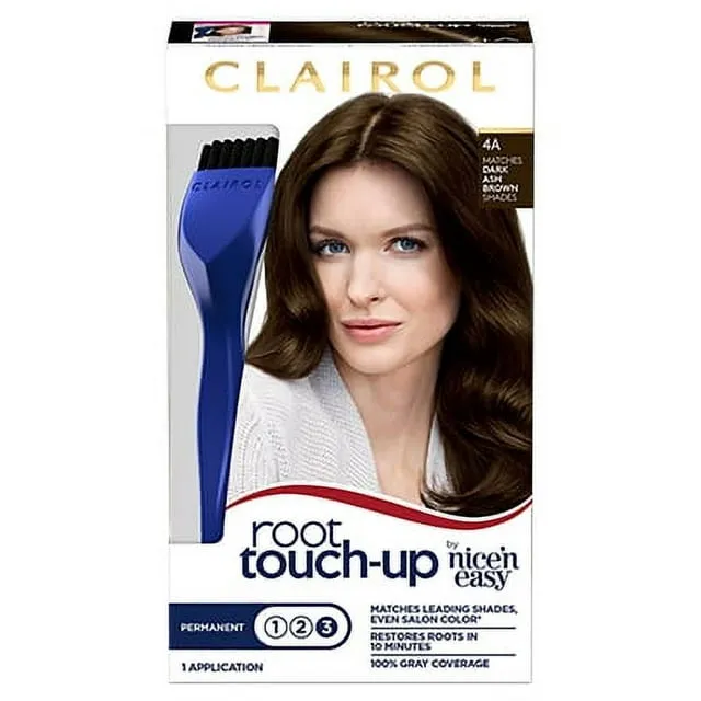 Clairol Nice N Easy Permanent Root Touch Up Kit 4A Dark Ash Brown, 1 ea