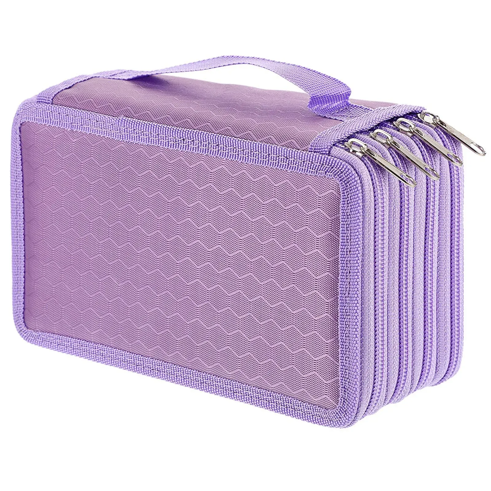 BTSKY Handy Wearable Oxford Colored Pencil Case 72 Slots Pencil Organizer (Purple)