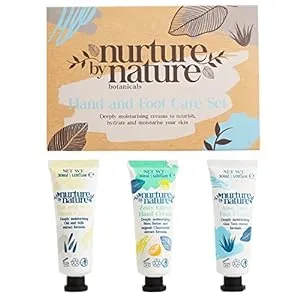 Nurture by Nature Hand & Foot Lotion Set, Mothers Day Gifts, Shea Butter Hand Cream for Dry Hands with Aloe Vera & Vitamin E, Hand Lotion Travel Size, Moisturizing Hand Cream Set for Women